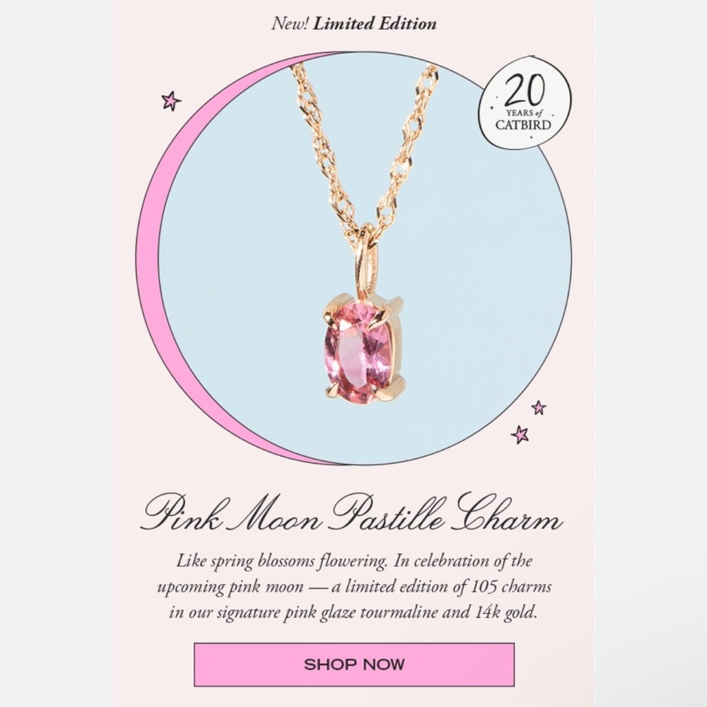 Catbird 14k Gold Pink Tourmaline Pendant